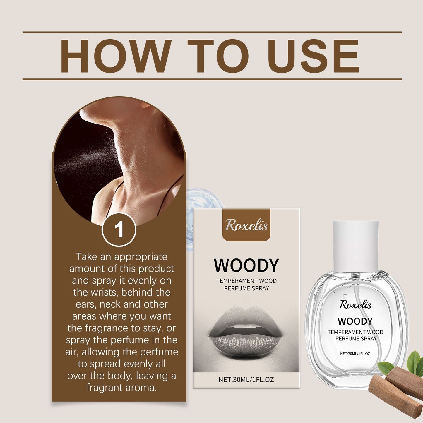 Portable Oriental Wood Fragrance Eau De Toilette with Lasting Fresh Aroma