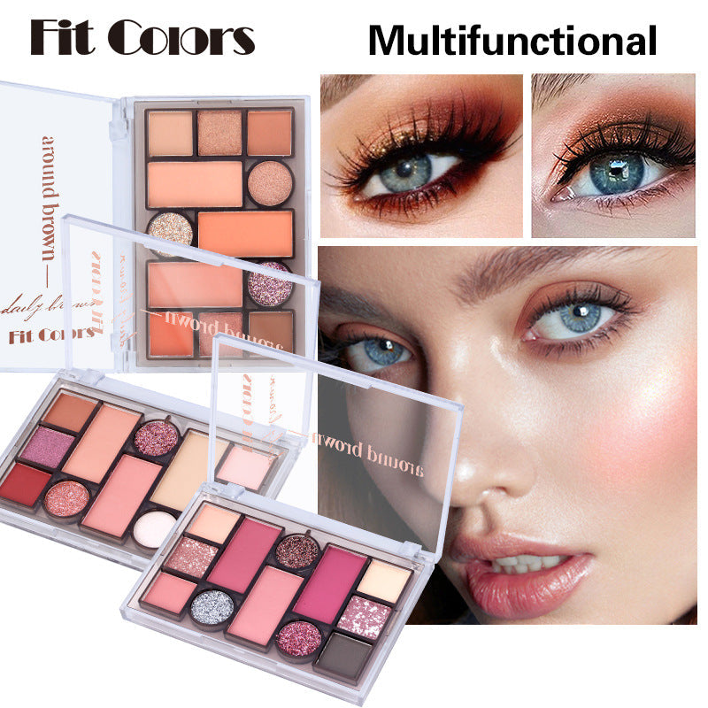 Fit Colors 12 Color Makeup Palette with Blush Eyeshadow Eyebrow Powder