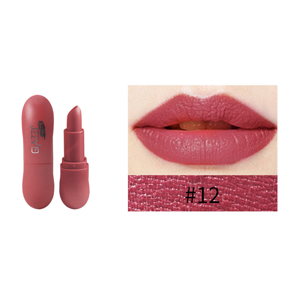 12 Color Rhombic Matte Lipstick Long Lasting Non Fading Velvet Formula