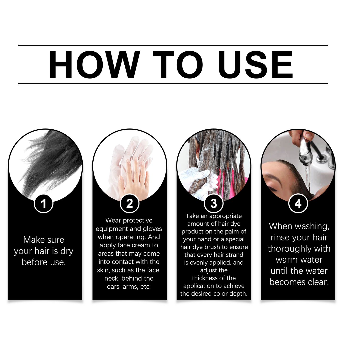 Plant Black Hair Shampoo with Extracts for Refreshing Color Care Treatment