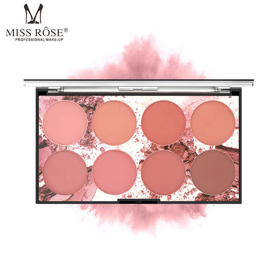 Miss Rose Eight Color Blush Palette with Natural Matte Nude Shades