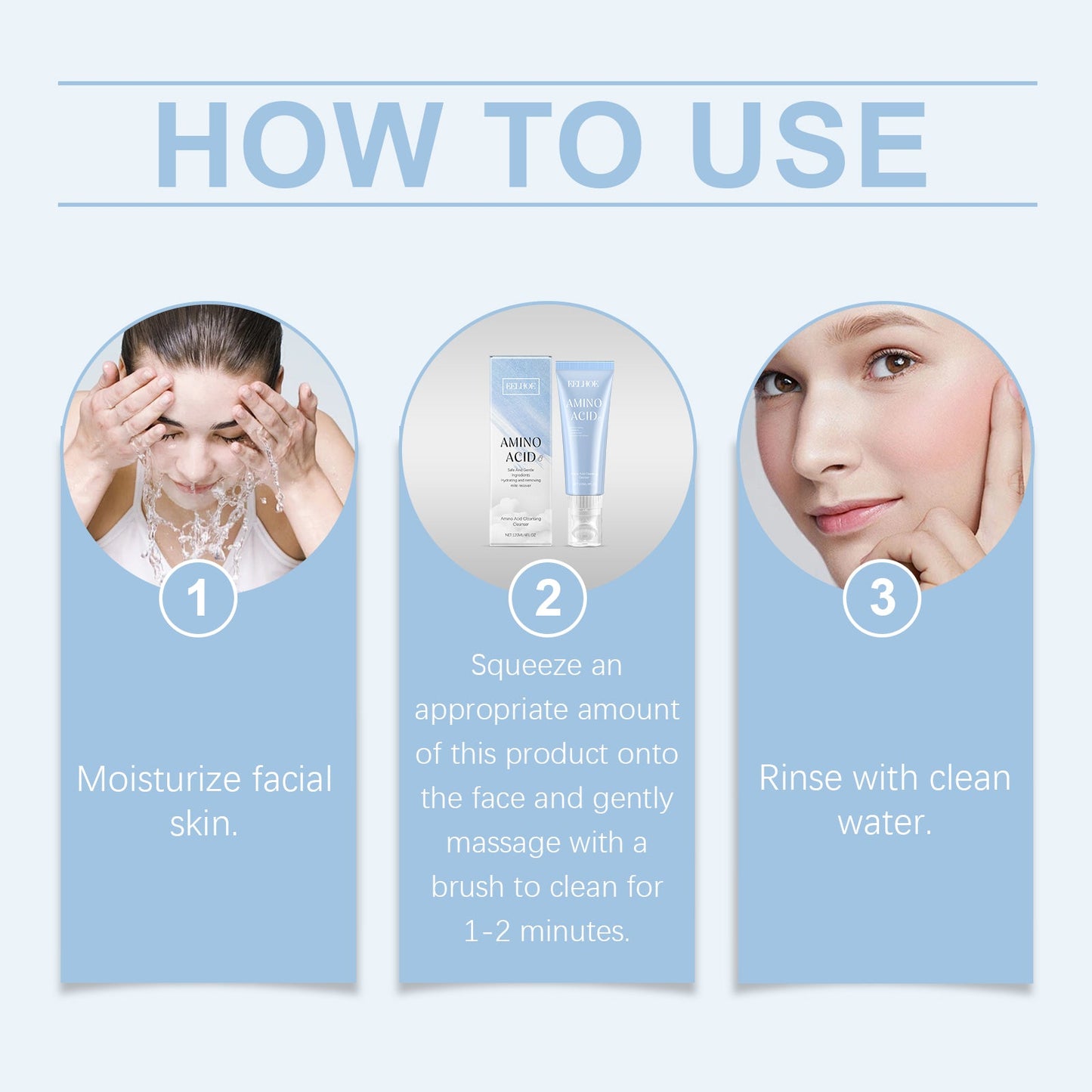 Amino Acid Cleanser Gentle Refreshing Moisturizing Non Greasy Pore Face Wash