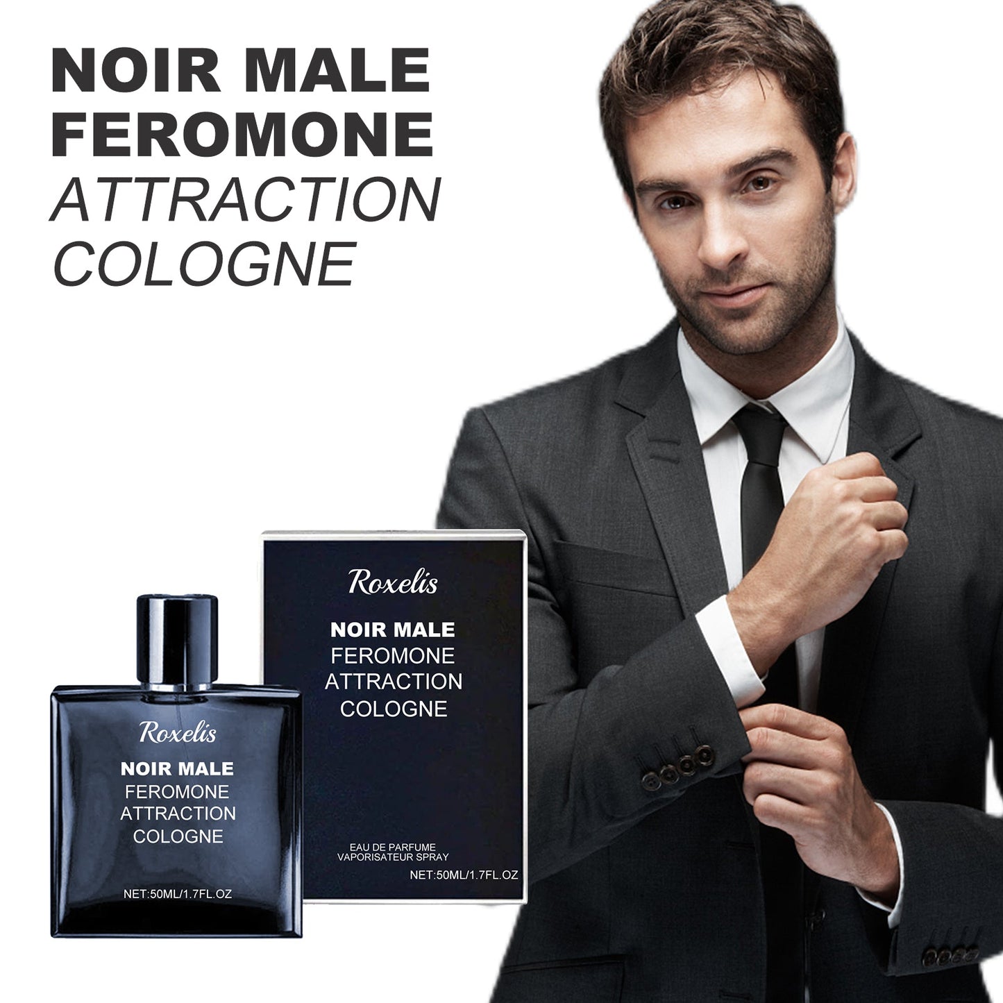 Noir Male Attraction Cologne with Refreshing Long Lasting Elegant Fragrance