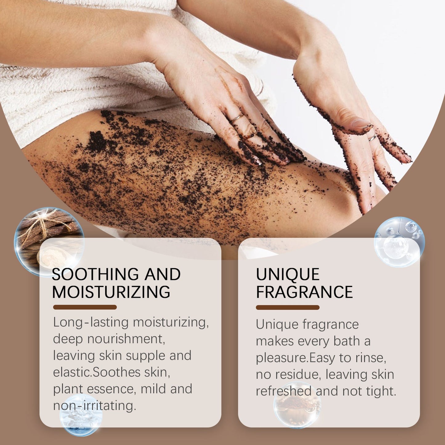 Coffee Body Scrub Exfoliates Moisturizes and Refreshes Skin with Gentle Cleansing