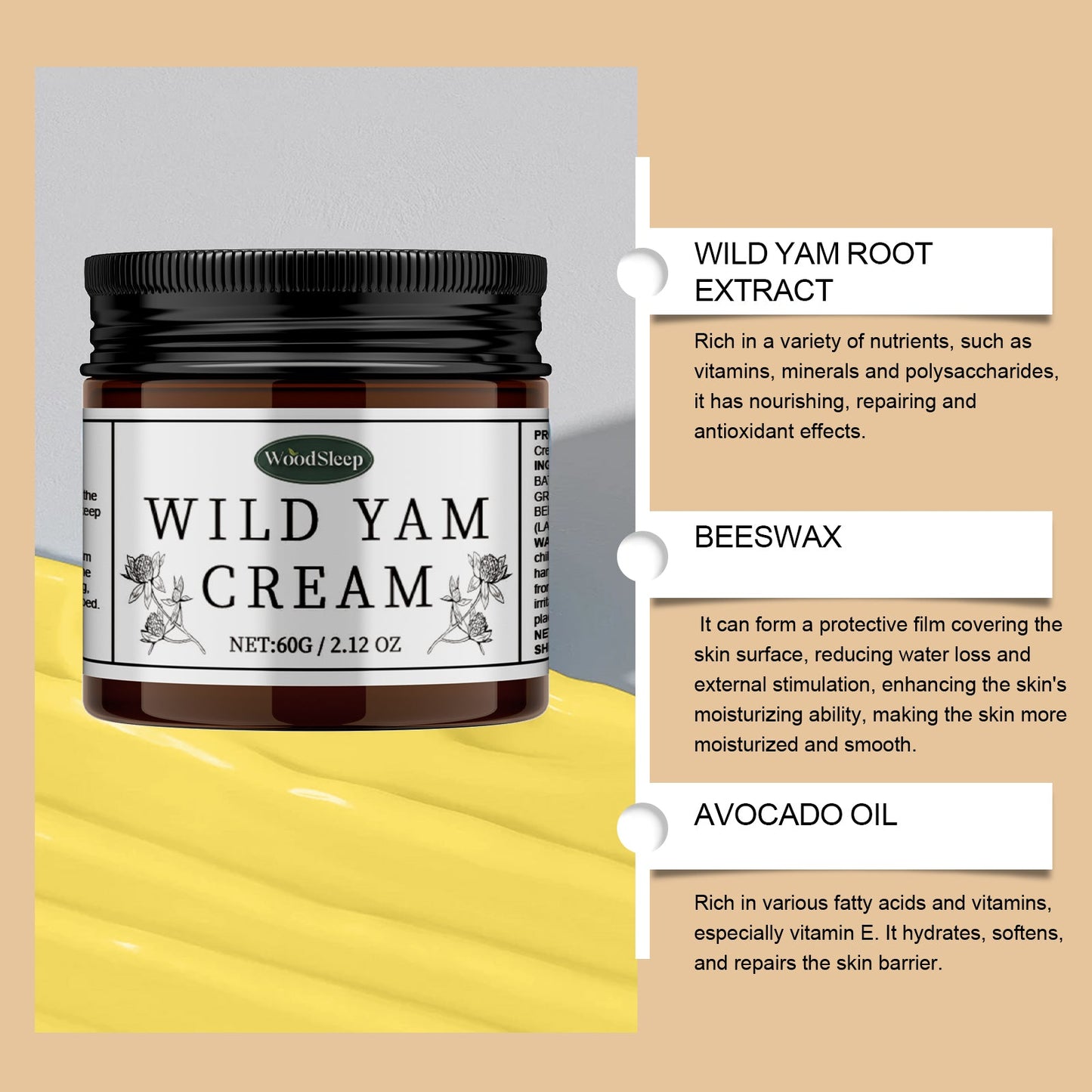 Yam Moisturizing Moisturizer Firms Skin and Reduces Fine Lines Naturally