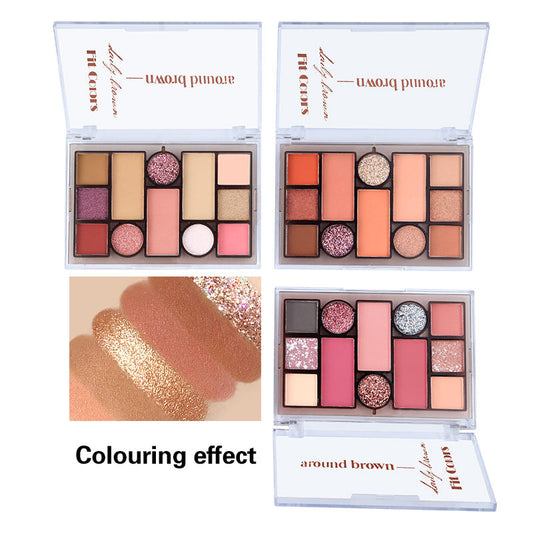 Fit Colors 12 Color Makeup Palette with Blush Eyeshadow Eyebrow Powder