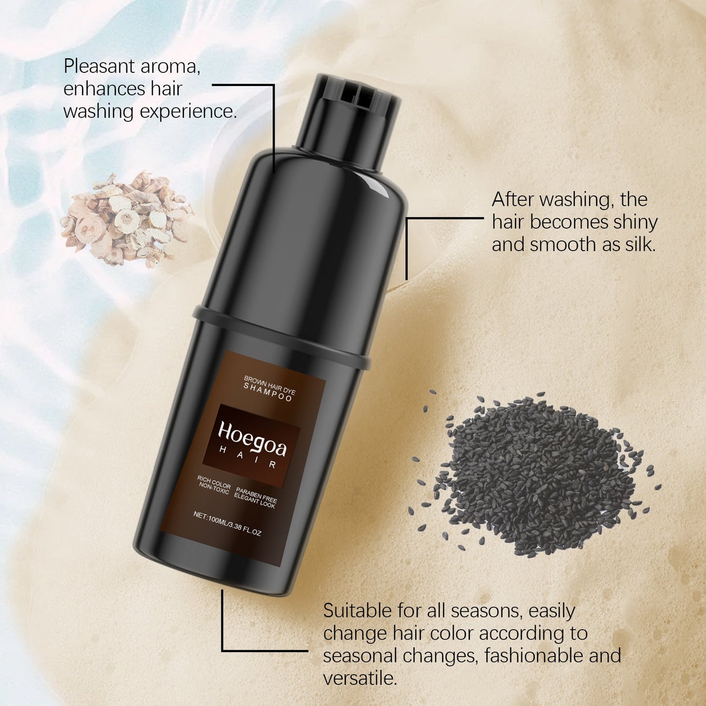 Gentle Hair Coloring Shampoo with Long Lasting Non Irritating Care Formula