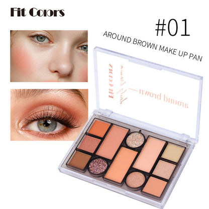 Fit Colors 12 Color Makeup Palette with Blush Eyeshadow Eyebrow Powder