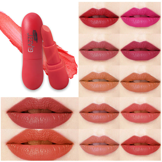 12 Color Rhombic Matte Lipstick Long Lasting Non Fading Velvet Formula