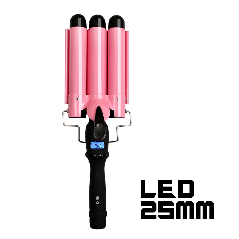 LED Ceramic Triple Barrel Hair Curler for Waves and Stylish Curls