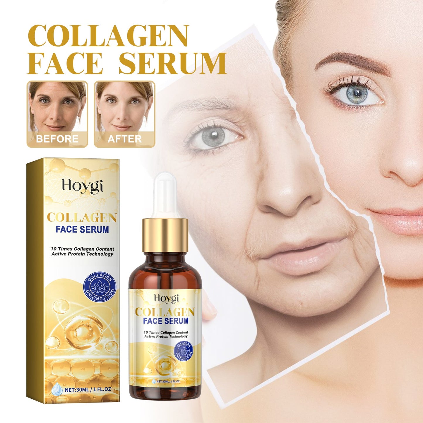 Collagen Face Serum for Firming Moisturizing Anti Wrinkle Anti Aging Skin